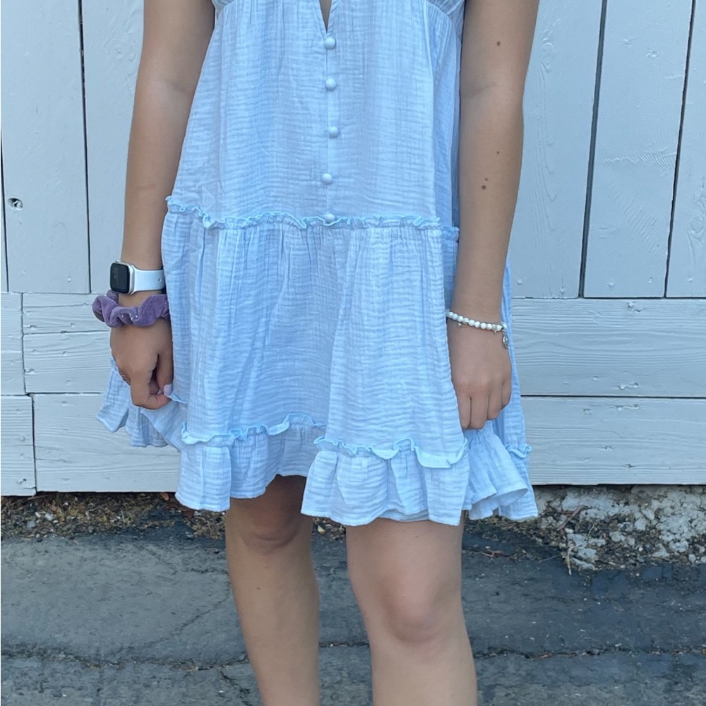 Princess Polly Light Blue Ruffled Dress